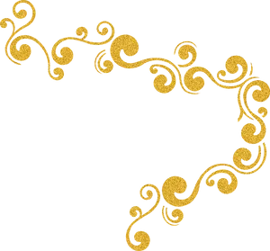 Golden Glitter Swirl Decoration PNG image