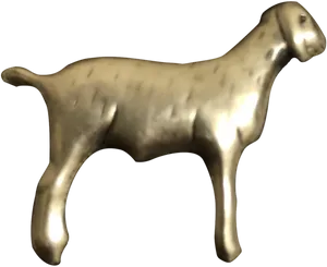 Golden Goat Statuette PNG image