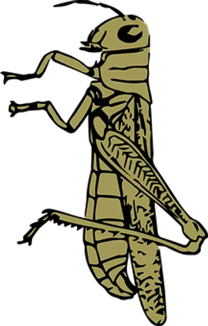 Golden Grasshopper Silhouette