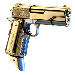 "golden Gun PNG: Luxury Firearm Image" Jta