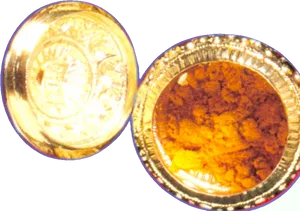 Golden Haldi Powder Containers PNG image