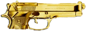 Golden Handgun Side View