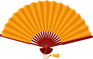 Golden Handheld Fan Illustration