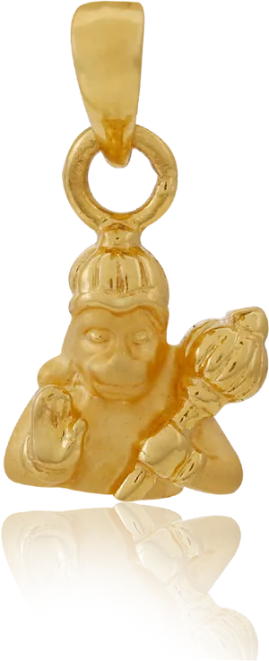 Golden Hanuman Pendant Design PNG image