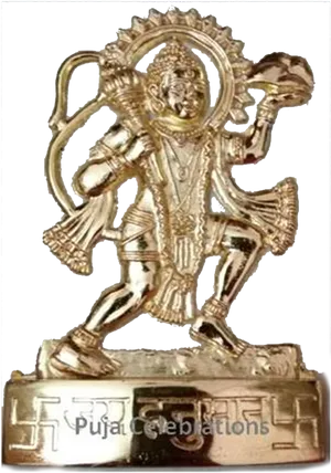 Golden Hanuman Statue PNG image