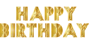 Golden Happy Birthday Text
