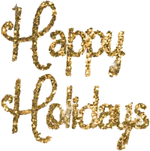 Golden Happy Holidays Text