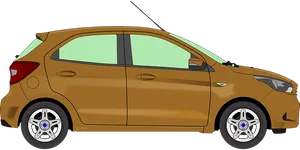 Golden Hatchback Side View