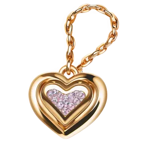 Golden Heart Charm PNG Whh67 PNG