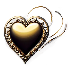 Golden Heart Clipart Luxury PNG 05252024