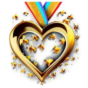 Golden Heart Clipart Luxury PNG 05252024