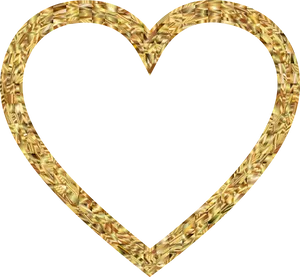 Golden Heart Frame PNG image