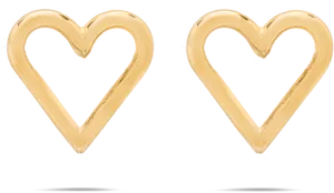 Golden Heart Outlineson Black PNG image