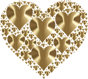 Golden Hearts Pattern