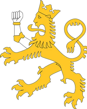 Golden_ Heraldic_ Lion_ Vector
