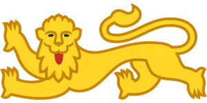 Golden_ Heraldic_ Lion_ Vector