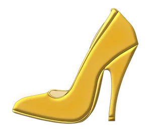 Golden High Heel Shoe