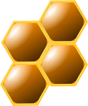 Golden Honeycomb Cells Graphic