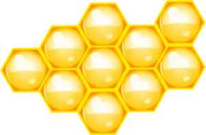 Golden Honeycomb Structure PNG image