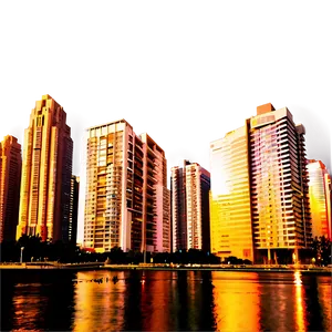 Golden Hour Cityscape Photo PNG Pik