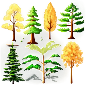 Golden Hour Trees PNG Pek