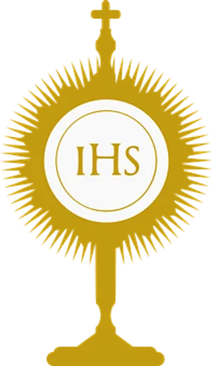 Golden I H S Monstrance Design