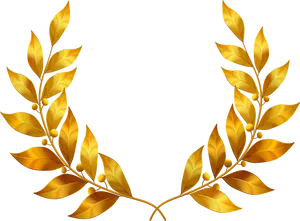 Golden Laurel Wreath Design PNG image