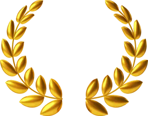 Golden Laurel Wreath Design PNG image