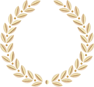 Golden Laurel Wreath Frame PNG