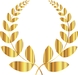 Golden Laurel Wreath Graphic PNG image