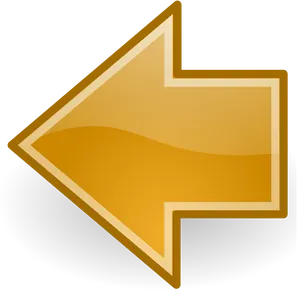 Golden Left Arrow Icon PNG image
