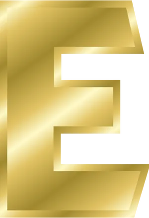 Golden Letter E Graphic PNG image