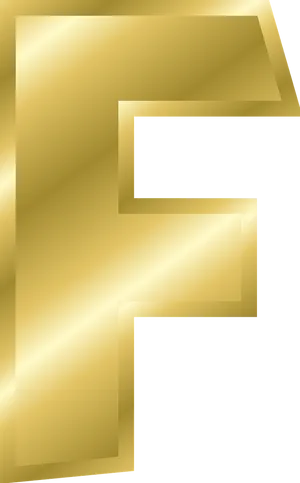 Golden Letter F Graphic PNG image