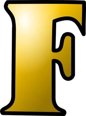 Golden Letter F Graphic PNG image