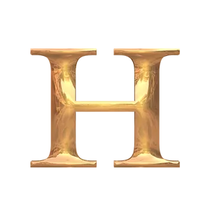 Golden Letter H Design PNG
