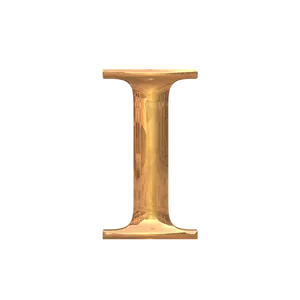 Golden Letter Ion Teal Background PNG