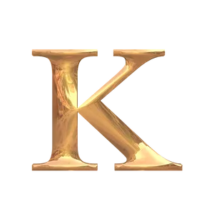 Golden Letter K Graphic PNG