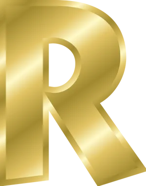 Golden Letter R Graphic PNG image