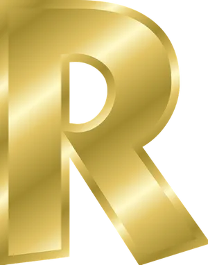 Golden Letter R Graphic PNG image