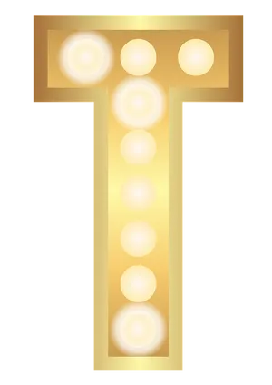 Golden Letter T Illuminated PNG image