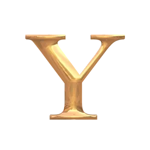 Golden Letter Y3 D Rendering