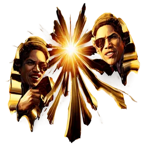 Golden Light Burst PNG Ser
