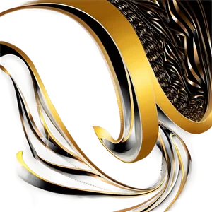 Golden Line Abstract Swirl PNG 06262024