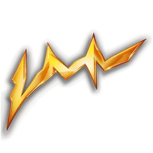 Golden Line Lightning Bolt PNG Qka