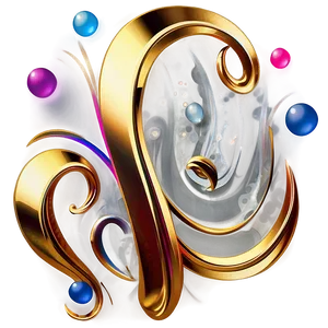 Golden Line Swirl Element Png 06262024 PNG image