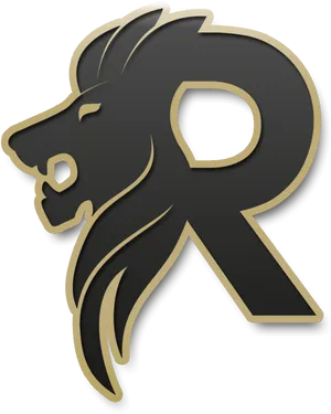 Golden Lion Letter R Logo PNG image