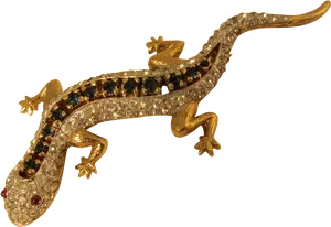 Golden Lizard Brooch Jewelry PNG image