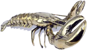 Golden Lobster Sculpture PNG image