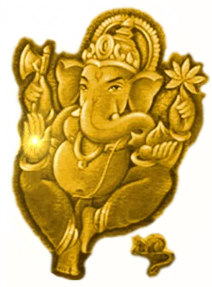 Golden Lord Ganesh Artwork PNG image