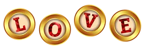 Golden Love Letters Design